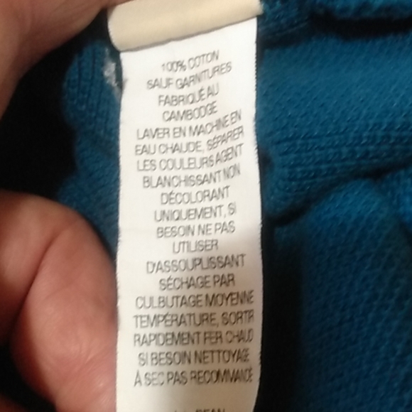 LL Bean L. sweatshirt blue pullover half zip large - Picture 6 of 6